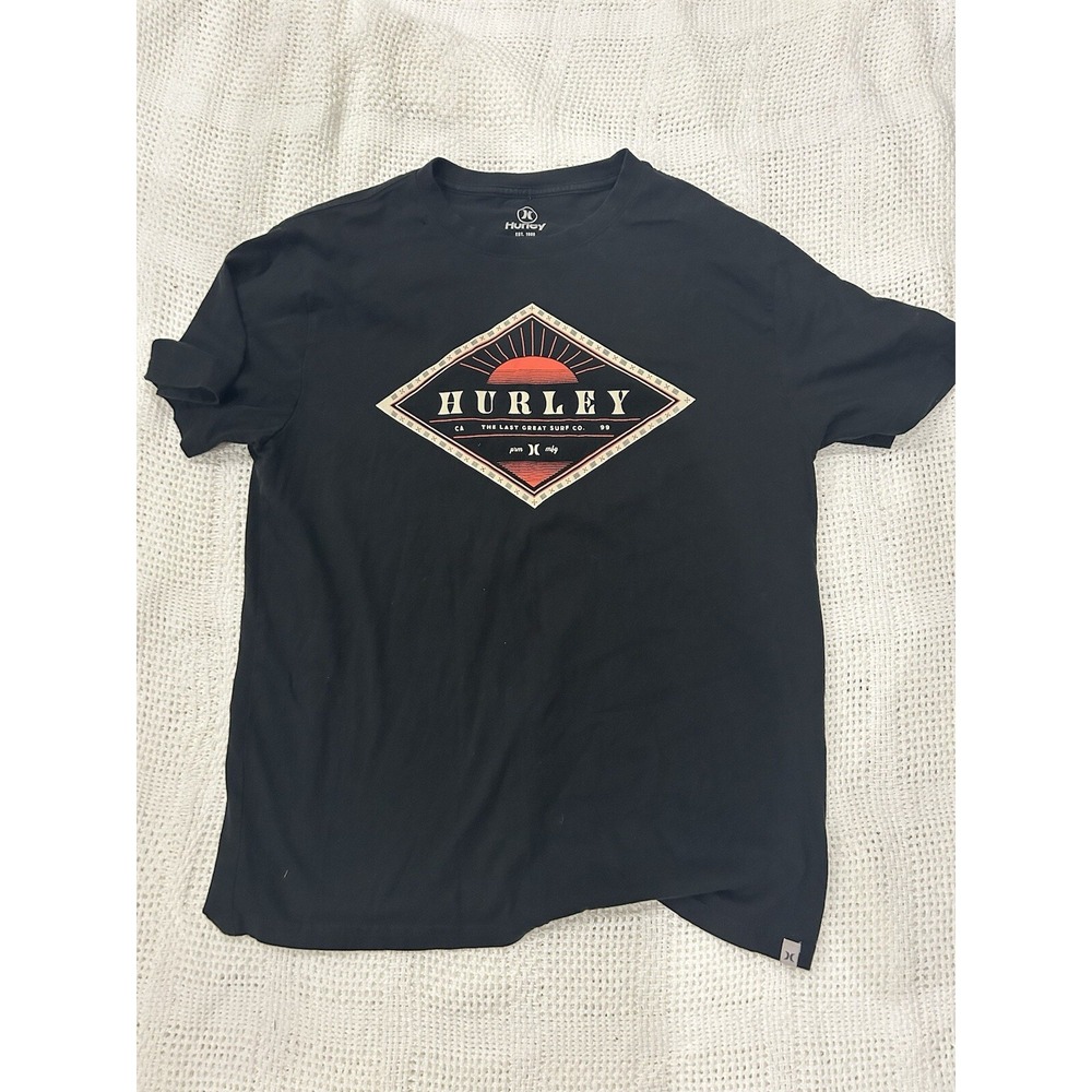 Hurley Graphic T Shirt Mens Small Spellout Logo Street Punk Skate 90s Grunge Y2K